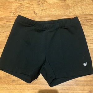 black varsity spirit practice shorts